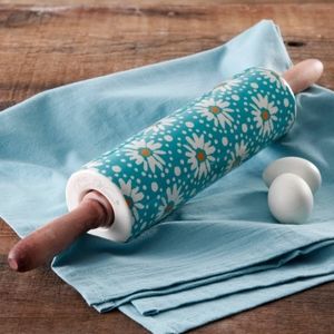 The Pioneer Woman Flea Market Floral Decal Rolling Pin wth Wood Handles